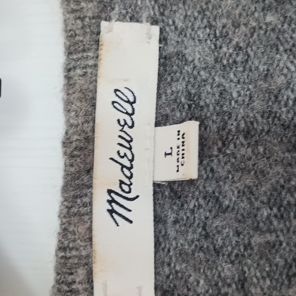 Madewell Heather Grey Open Cardigan, Size L - Picture 2 of 6